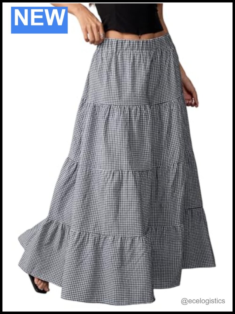 Flowy Maxi Skirts Summer A-Line Ruffle Boho Long Skirt